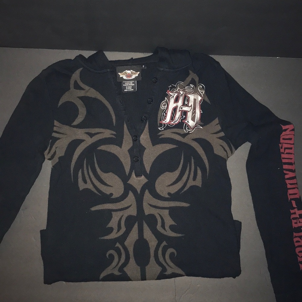 HARLEY DAVIDSON THERMAL PULL-OVER W/HOOD ❤️